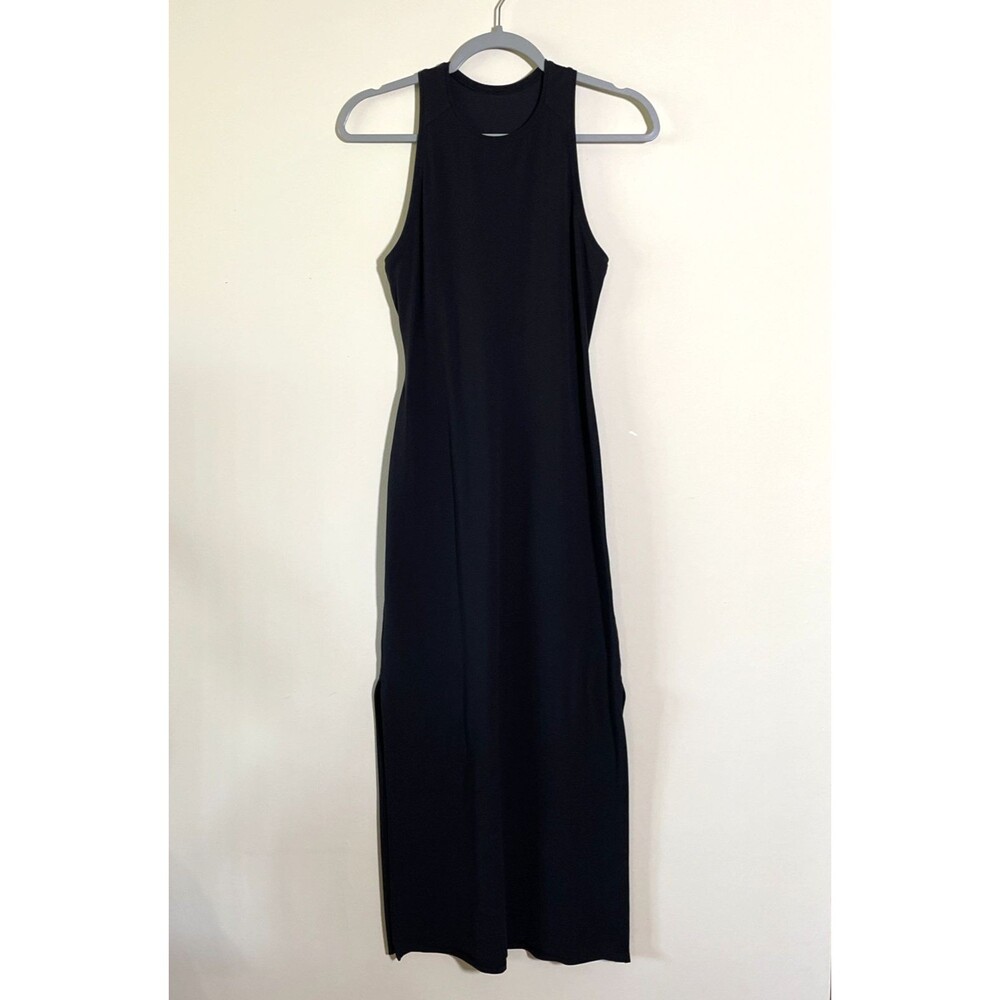 Lululemon Black Get Going Dress Nulu Maxi Slim Fit Sz 4 Small Soft Lightweight - Picture 2 of 9
